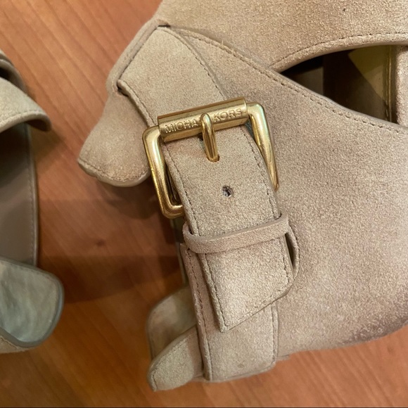 Michael Kors Suede Gold Buckle Booties - Picture 7 of 8